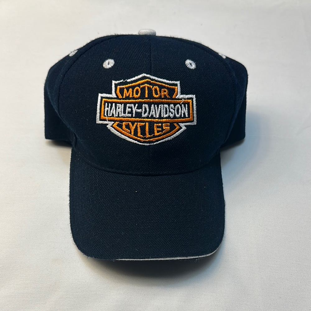 Harley-Davidson Navy Cap with Orange Emblem